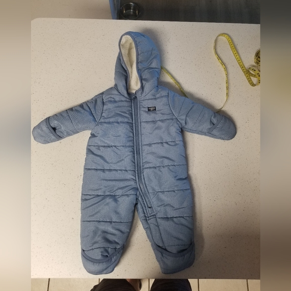Oshkosh B'gosh Quilted Sherpa Lined Blue Baby 1pc Snowsuit 3/6M